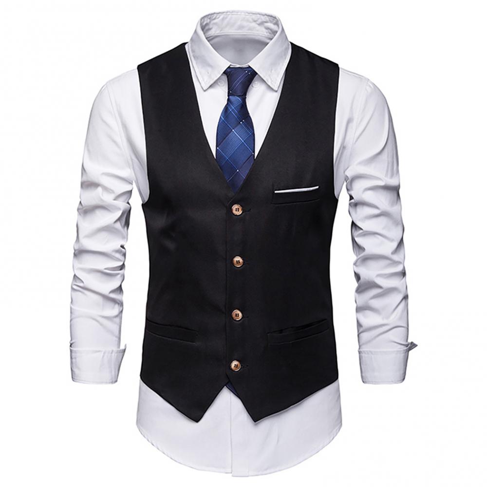 Dress Vests For Men Slim Fits  - Formal Waistcoat Vest ulasan dan harga
