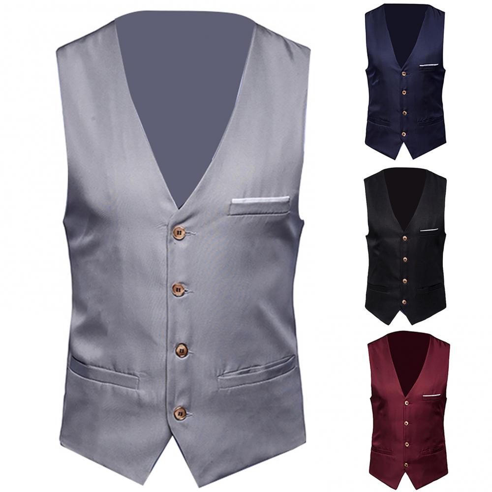 Dress Vests For Men Slim Fits  - Formal Waistcoat Vest ulasan dan harga