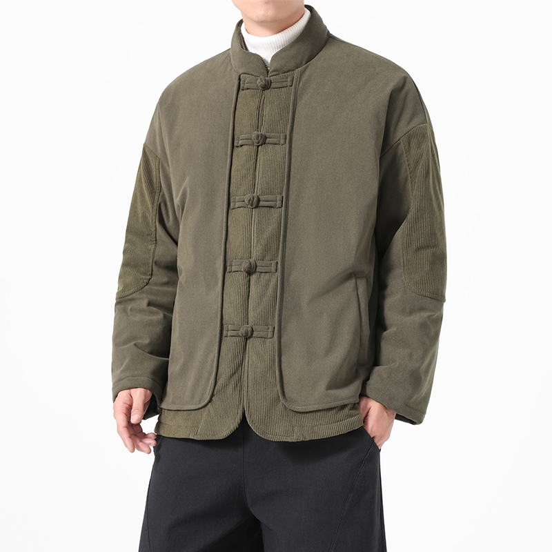 Chinese Style Men Cotton Padde - Corduroy Jacket Men ulasan dan harga