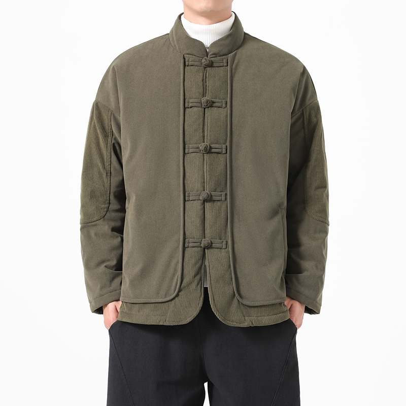 Chinese Style Men Cotton Padde - Corduroy Jacket Men ulasan dan harga