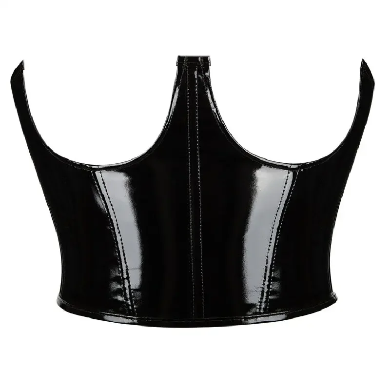 Women Mirror Gloss Patent Leat - Formal Waistcoat Vest ulasan dan harga