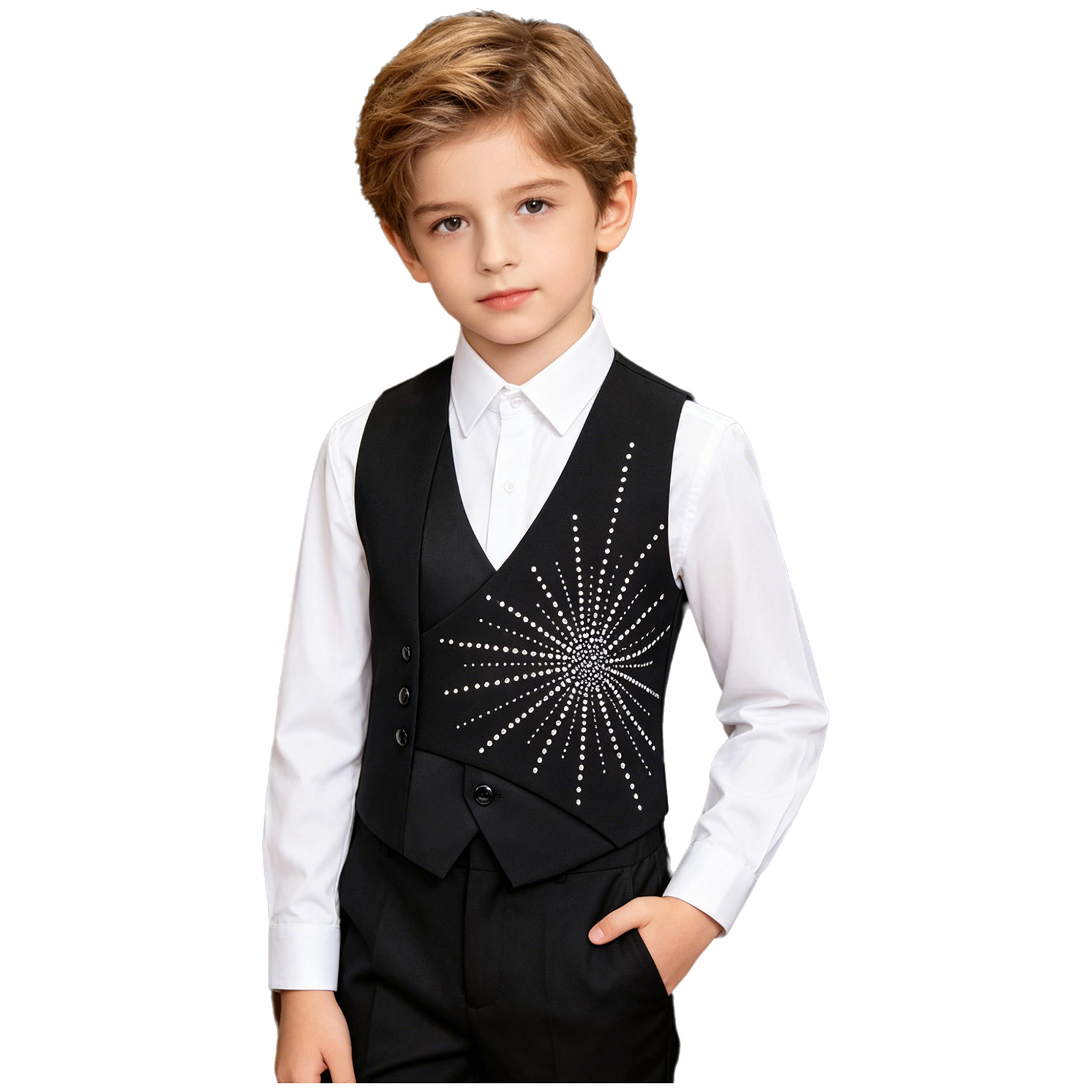Kids Boys Gentleman Asymmetric - Formal Waistcoat Vest ulasan dan harga