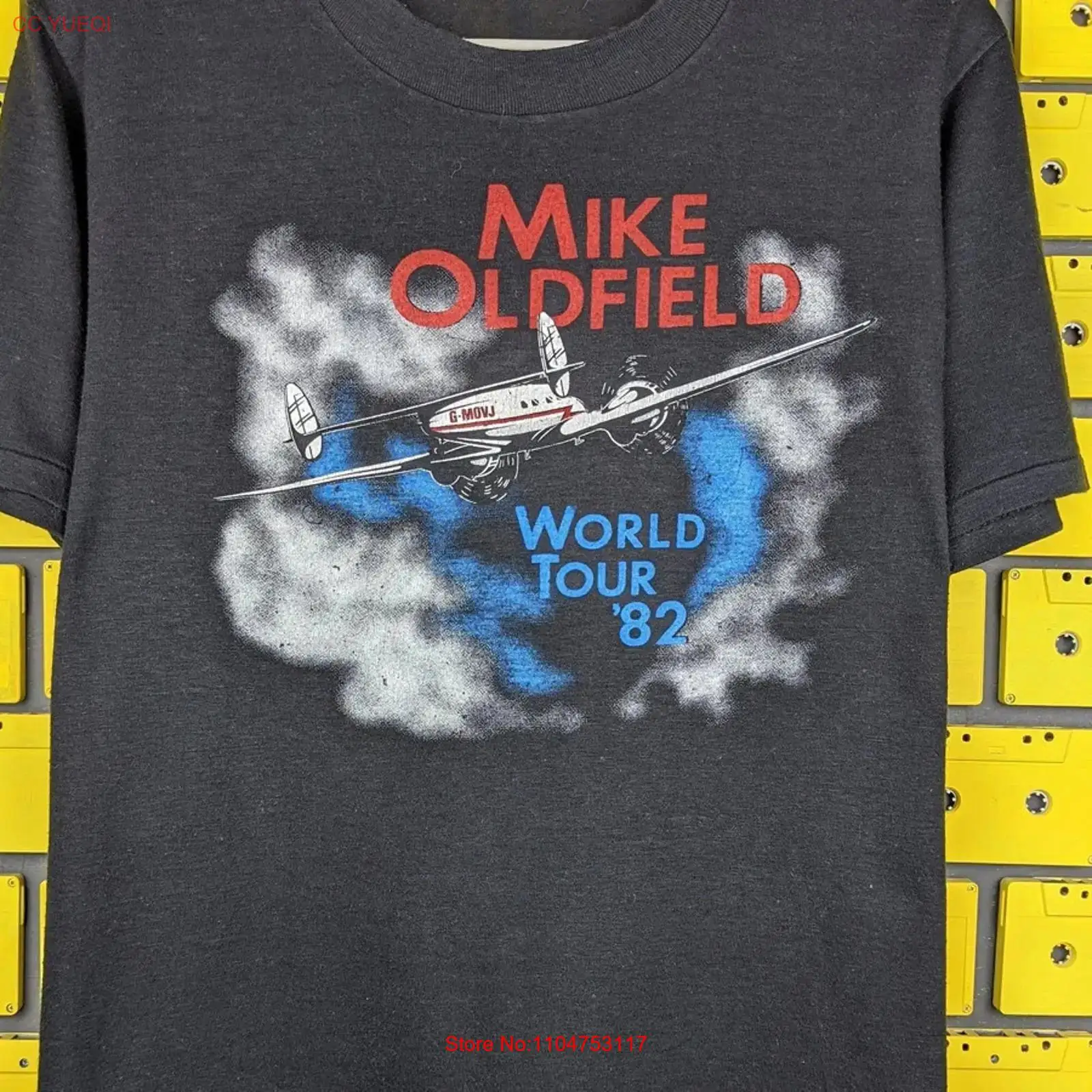 Mike Oldfield WORLD TOUR black - Mens Fashion Black Shirt ulasan dan harga