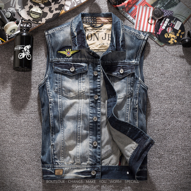 New Fashion Men Retro Grey Den - Men'S Fashion Vest With Jeans ulasan dan harga