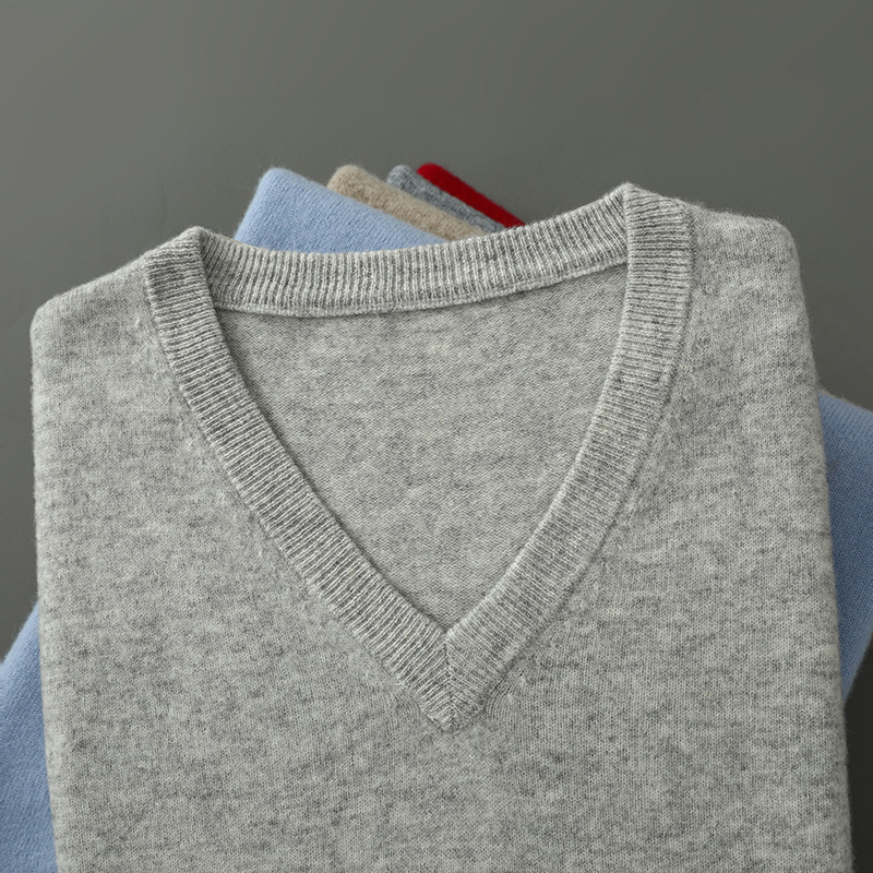 Men Cashmere Pullover V-Neck S - Knitted Cardigan Men ulasan dan harga