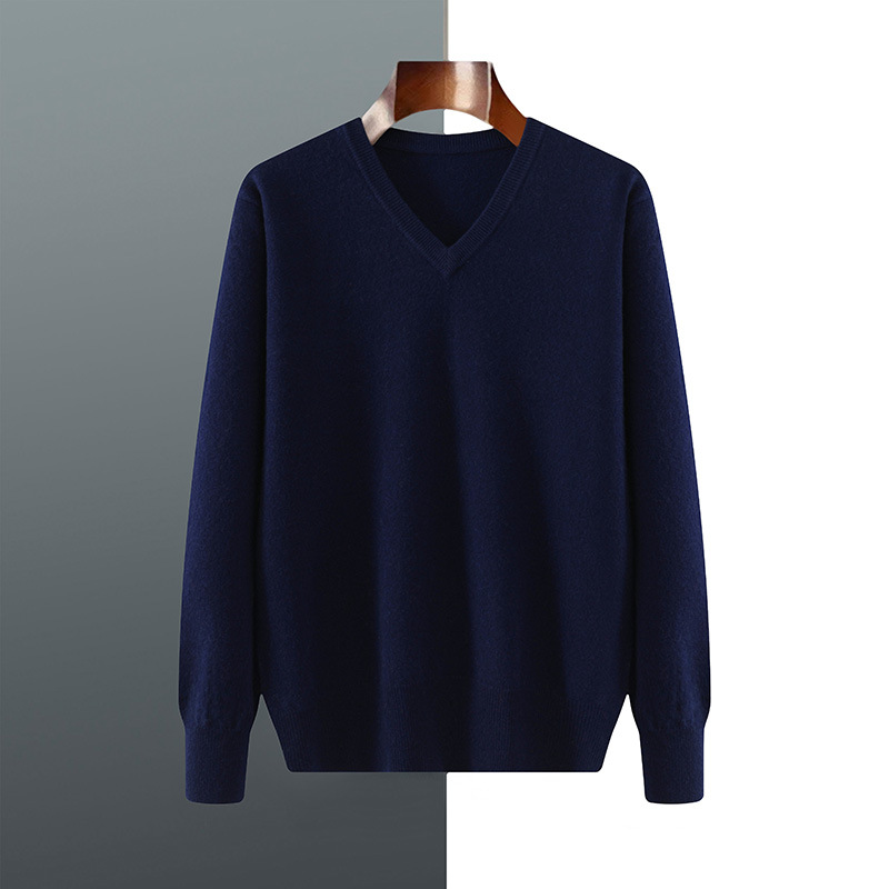 Men Cashmere Pullover V-Neck S - Knitted Cardigan Men ulasan dan harga