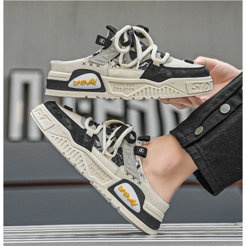 Fashion Men Casual Shoes Half  - Men'S Fashion Loafers ulasan dan harga