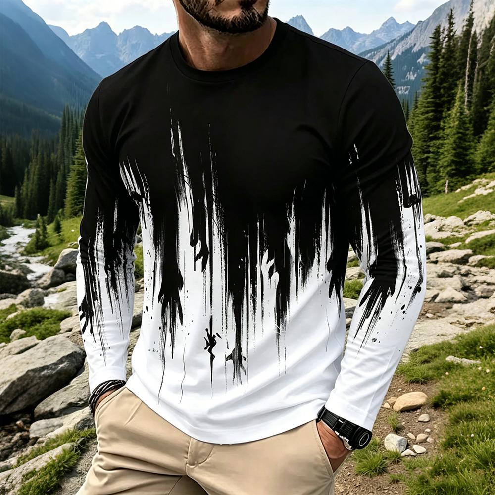 Men's Gradient Ink Splash Long - Men'S Fashion For Summer ulasan dan harga